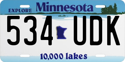 MN license plate 534UDK