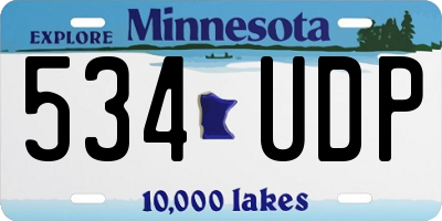 MN license plate 534UDP