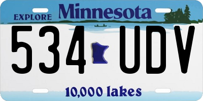 MN license plate 534UDV