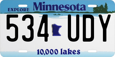 MN license plate 534UDY