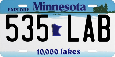 MN license plate 535LAB