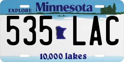 MN license plate 535LAC