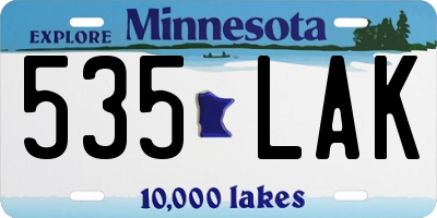 MN license plate 535LAK