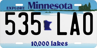 MN license plate 535LAO