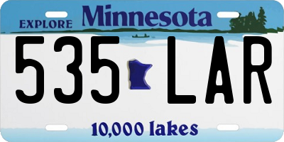 MN license plate 535LAR