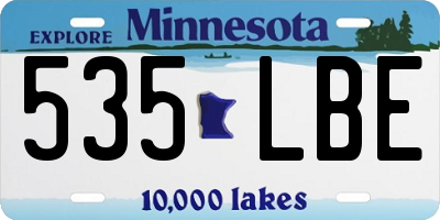 MN license plate 535LBE