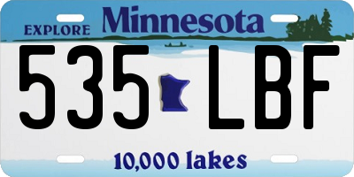 MN license plate 535LBF
