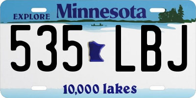MN license plate 535LBJ