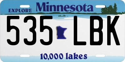 MN license plate 535LBK