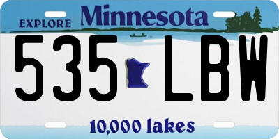 MN license plate 535LBW
