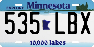 MN license plate 535LBX