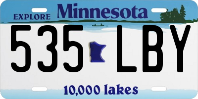 MN license plate 535LBY