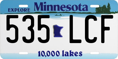 MN license plate 535LCF