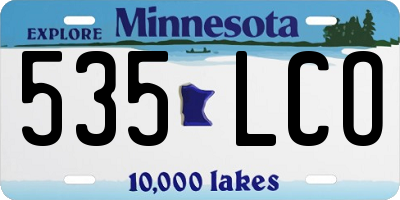 MN license plate 535LCO