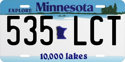 MN license plate 535LCT