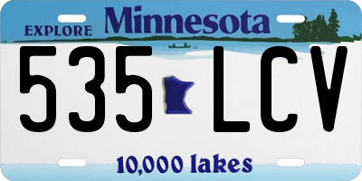 MN license plate 535LCV