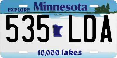 MN license plate 535LDA