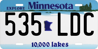 MN license plate 535LDC