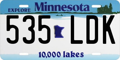 MN license plate 535LDK