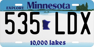 MN license plate 535LDX