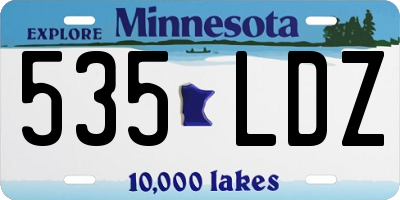 MN license plate 535LDZ