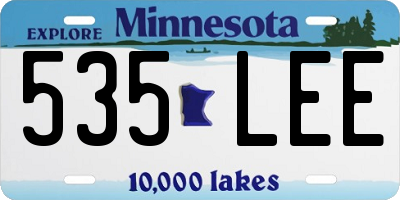 MN license plate 535LEE