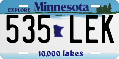 MN license plate 535LEK