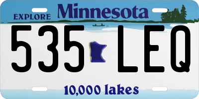 MN license plate 535LEQ