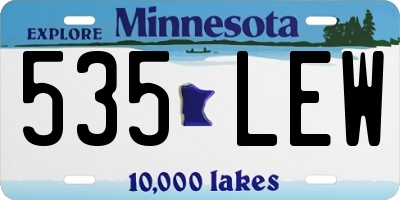 MN license plate 535LEW