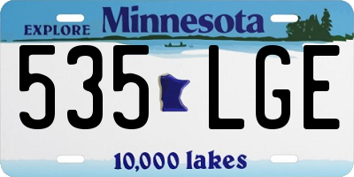 MN license plate 535LGE
