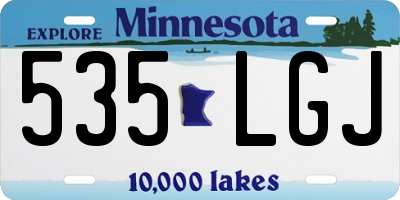 MN license plate 535LGJ
