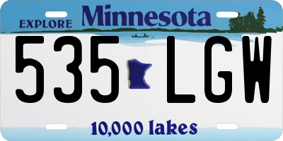 MN license plate 535LGW