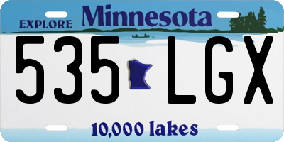 MN license plate 535LGX