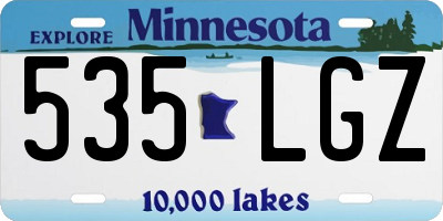 MN license plate 535LGZ
