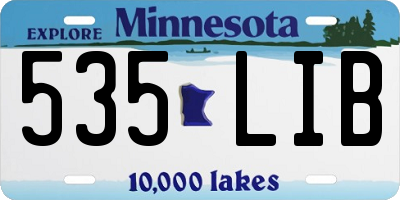 MN license plate 535LIB