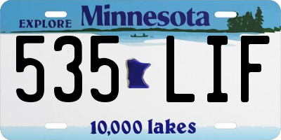 MN license plate 535LIF