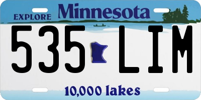 MN license plate 535LIM