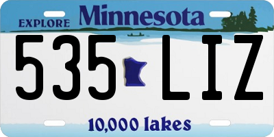 MN license plate 535LIZ
