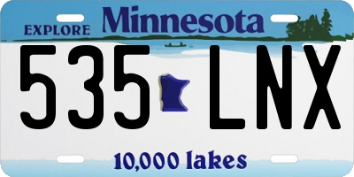MN license plate 535LNX