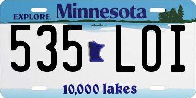 MN license plate 535LOI