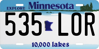 MN license plate 535LOR