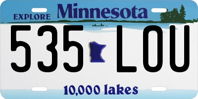 MN license plate 535LOU