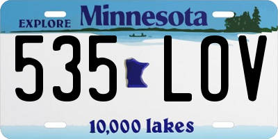 MN license plate 535LOV