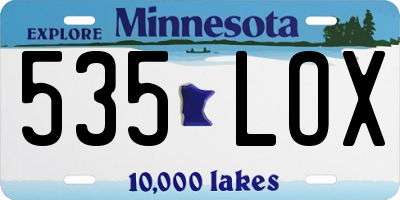MN license plate 535LOX