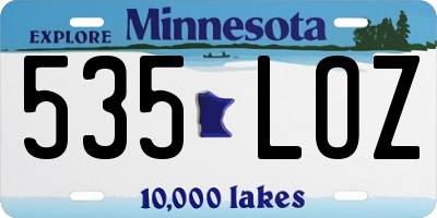 MN license plate 535LOZ