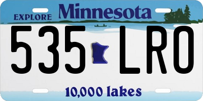 MN license plate 535LRO