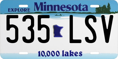 MN license plate 535LSV