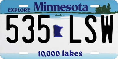 MN license plate 535LSW