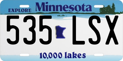 MN license plate 535LSX