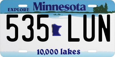 MN license plate 535LUN